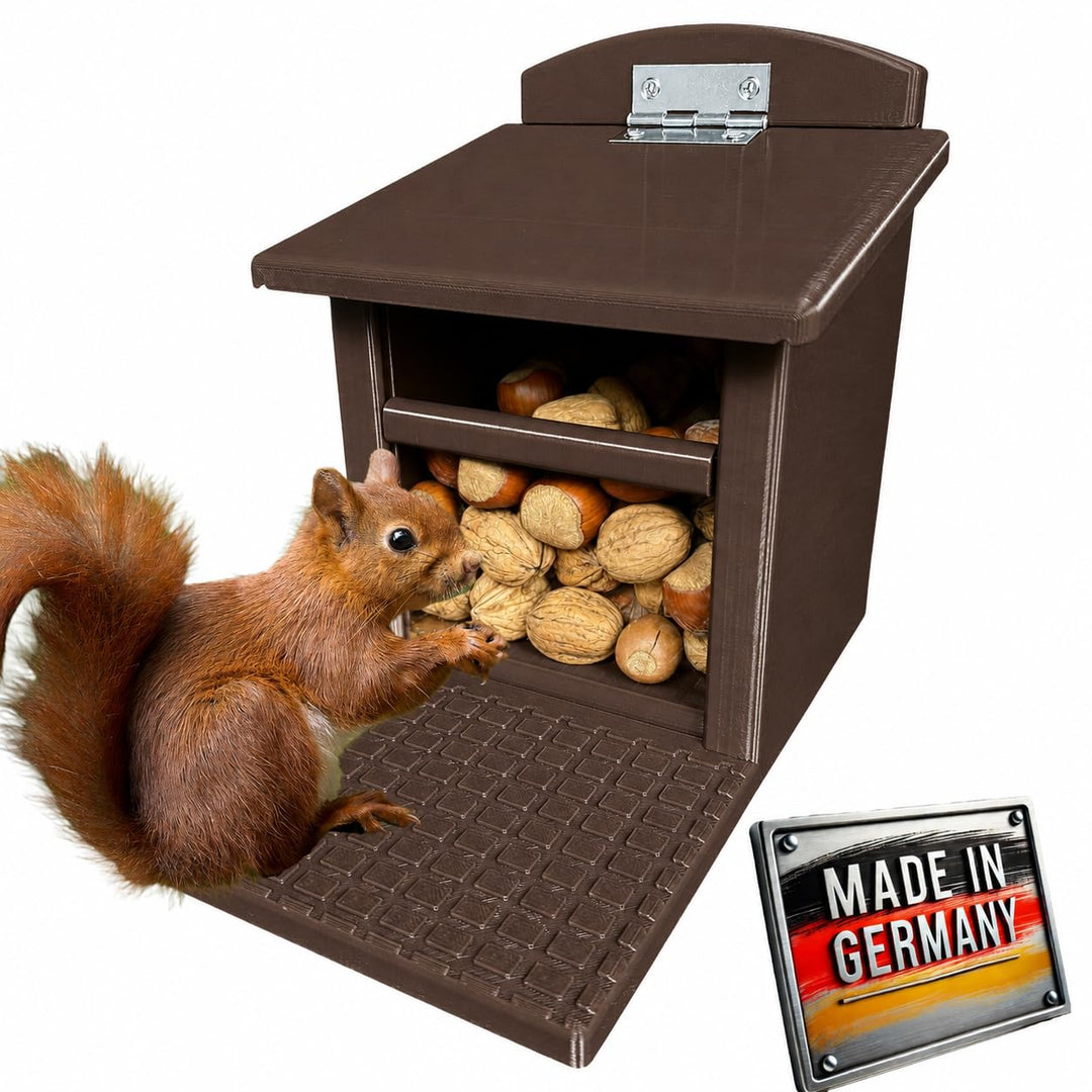 Eichhörnchen-Futterhaus – absolut witterungsbeständig, tierfreundlich, sehr langlebig und robust (ko