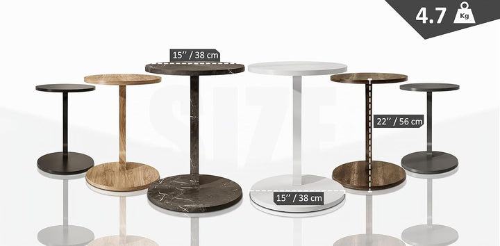 Tubibu C Form Kleiner Beistelltisch, Runder Tisch als Ablagefläche für Couch und Sofa mit Rollen, Ro