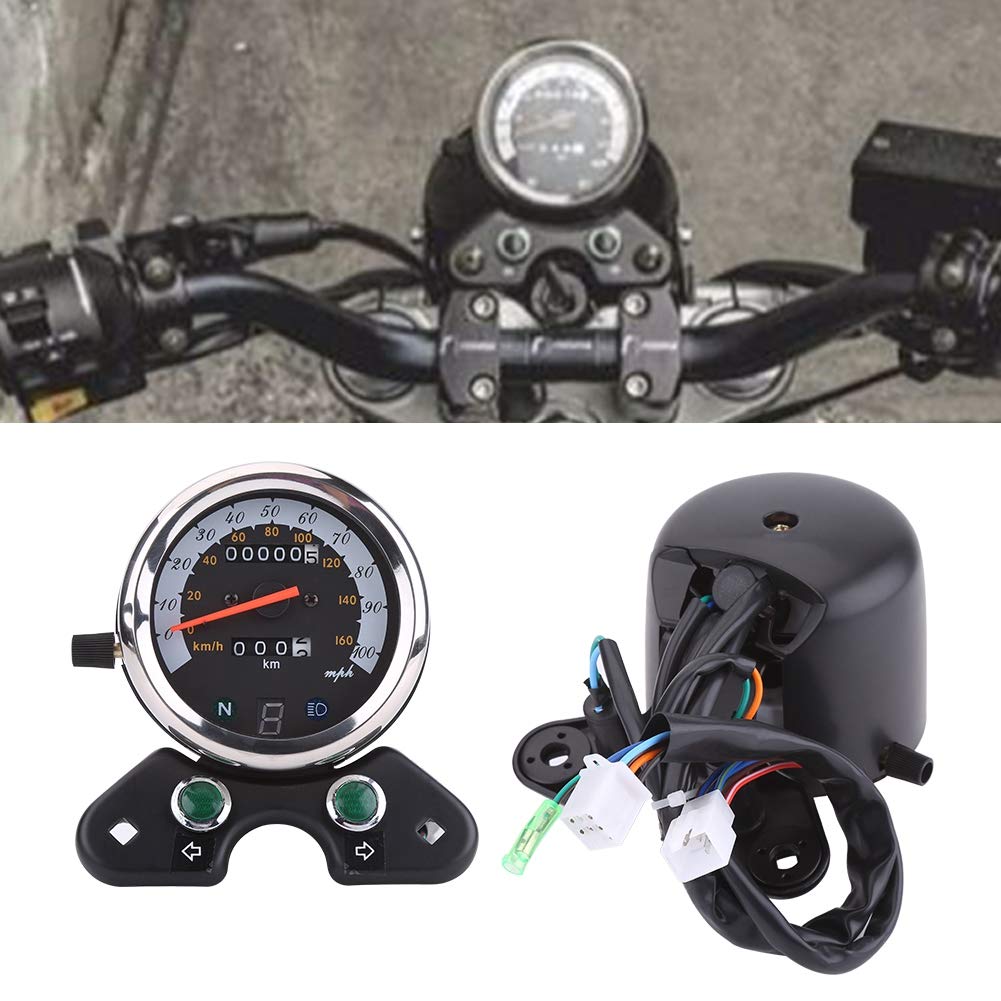 Motorrad Tachometer, Fydun Universal Dual Kilometerzähler 12V Gang LED Hintergrundbeleuchtung Digita