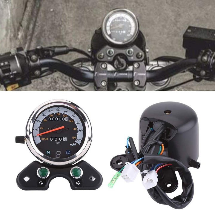 Motorrad Tachometer, Fydun Universal Dual Kilometerzähler 12V Gang LED Hintergrundbeleuchtung Digita