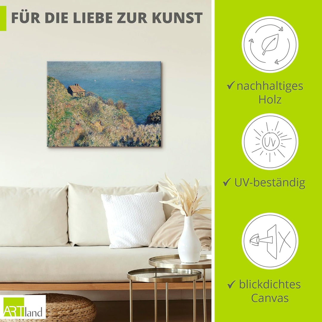 ARTland Leinwandbilder Wandbild Bild auf Leinwand 60x45 cm Wanddeko Landschaften Meer Strand Das Hau