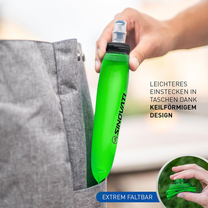 SINOVATI® TPU Faltbare Trinkflaschen, Soft Flask, Wasserflasche BPA-Frei Sportflasche für Trinkrucks