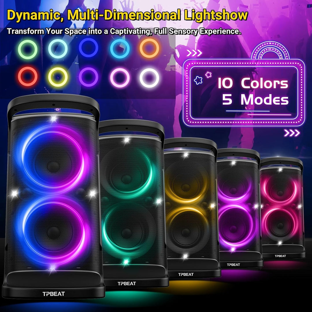 TPBEAT Bluetooth Lautsprecher Gross, Partybox, 160W Powerful, Lauter Sound, Tiefer Bass, Musikbox Bl