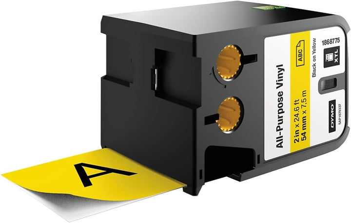 DYMO XTL Allzweck-Vinyletikett | 54 mm x 7 m | Schwarz auf Gelb Schwarz auf Gelb 54 mm x 7 m, Schwar