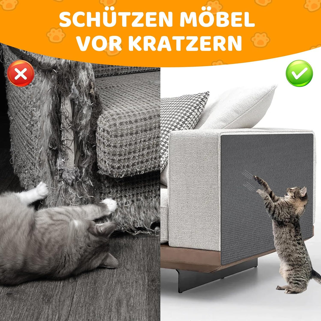 Storystore Selbstklebend Kratzmatte Katze, 40cm x 200cm Katzen Kratzmatte Kratzschutz Sofa Katze, DI