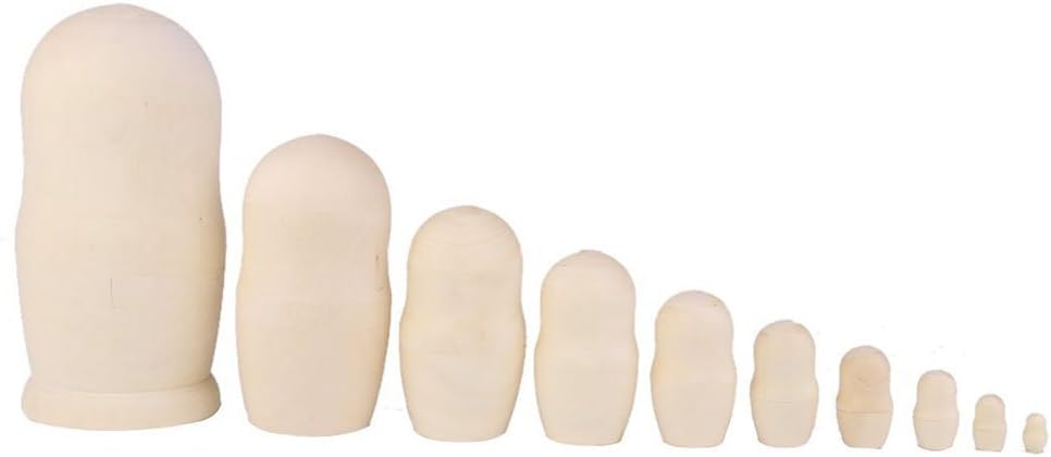 ULTNICE Puppen Rohling DIY Hölzerne Blank Russische Nesting Puppen Holz Matroschka 10pcs