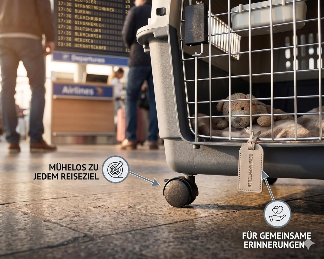 Flugzeug Transportbox – Die sichere Hundebox und Reisebox für Jede Flugreise (L), L