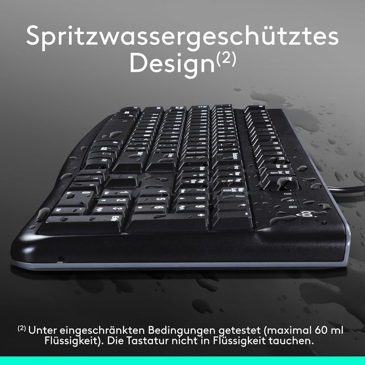 Logitech MK120 Kabelgebundenes Set mit Tastatur und Maus für Windows, Kabelgebundene optische Maus,