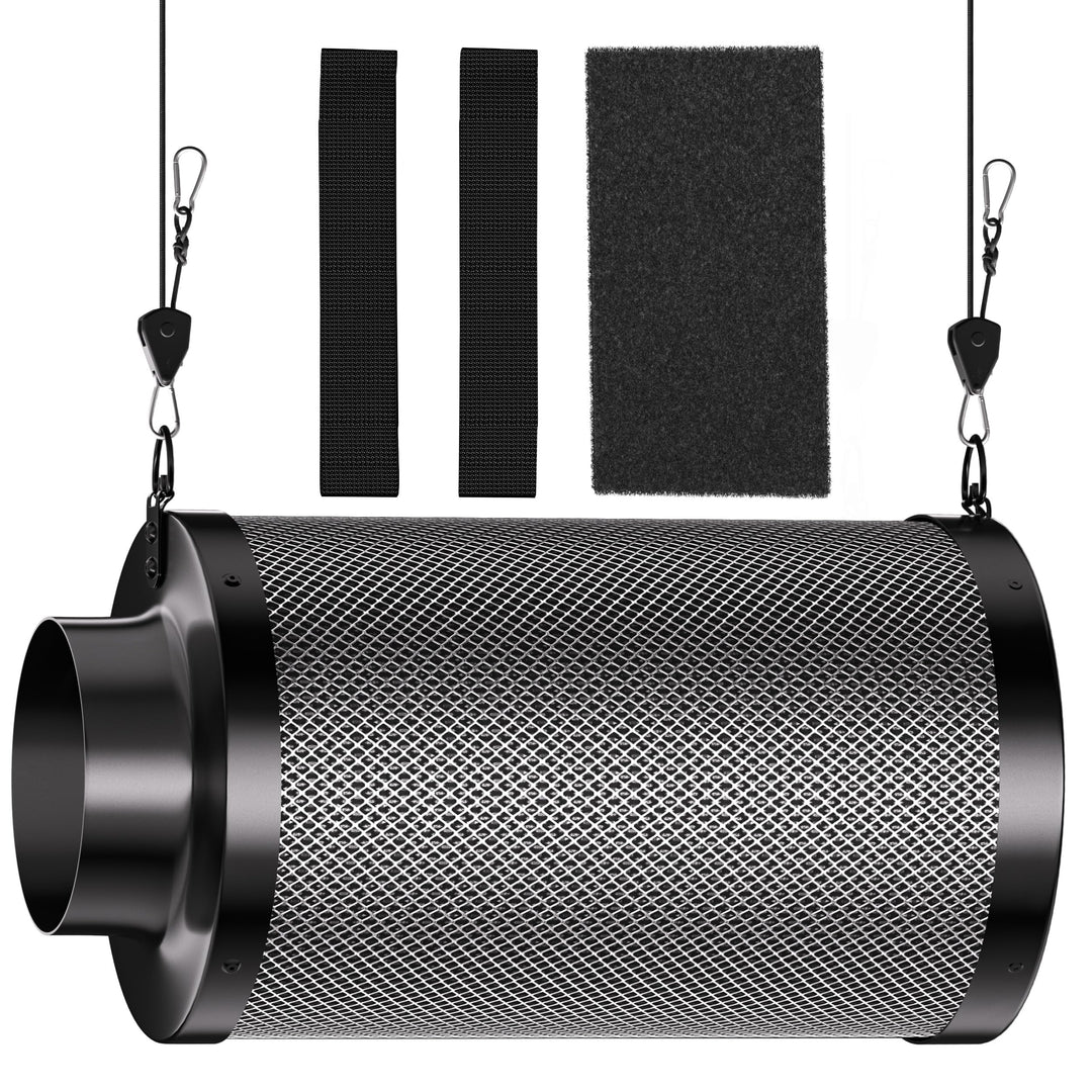 Hon&Guan Aktivkohlefilter 150mm mit Leichtes Carbon 300mm Lang, 38mm Dickes Holzkohlebett für Geruch