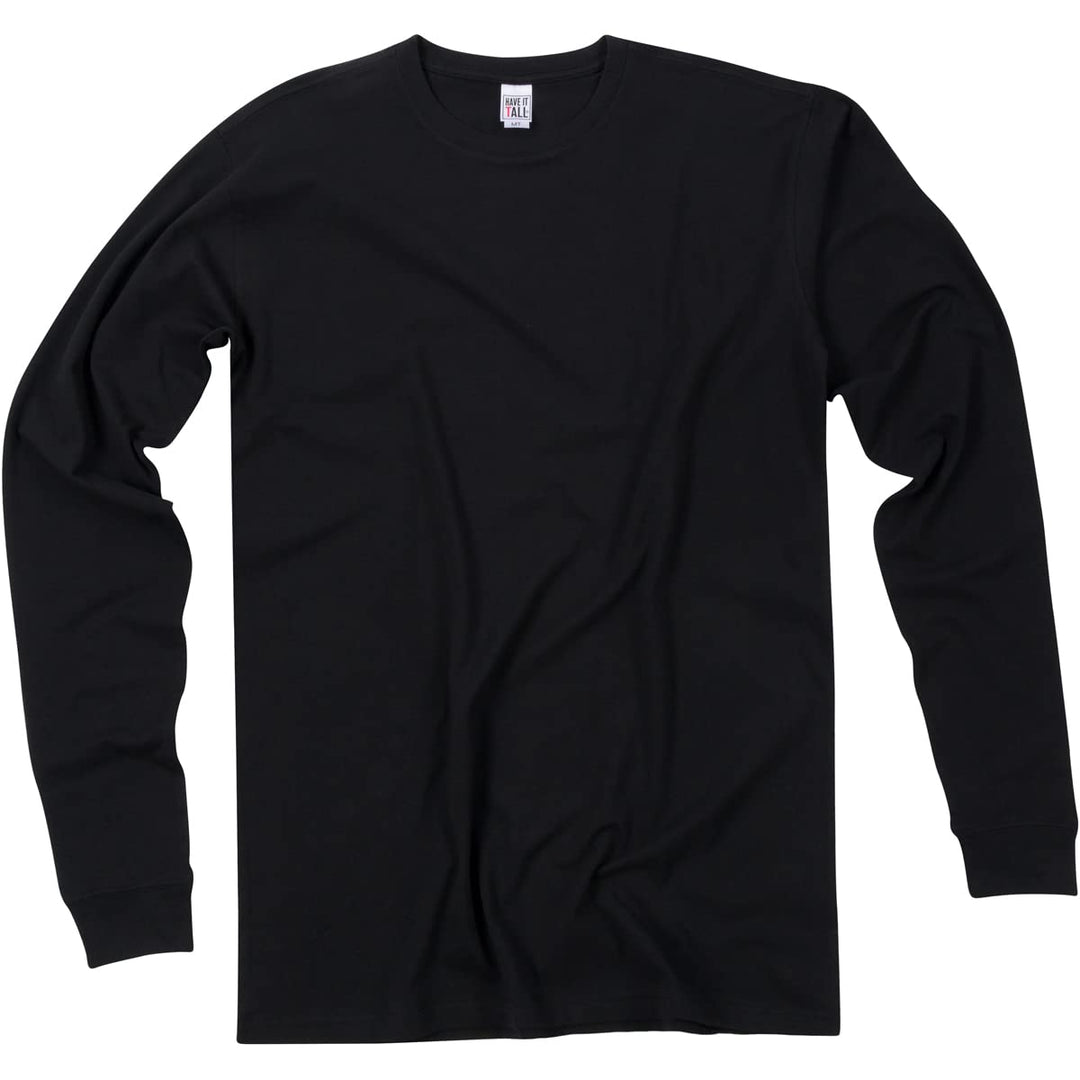 Have It Tall Mens Stretch Cotton Long Sleeve T-Shirt, Herren Long-Shirt Langarm Baumwolle Stretch M