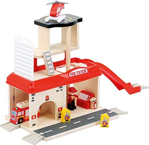 Small Foot Feuerwache mit Feuerwehrauto, Feuerwehrmann und Hubschrauber, ab 3 Jahren, 10900 Eisenbah