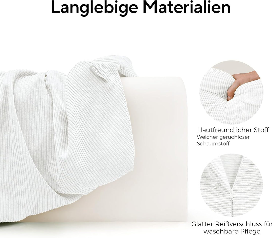 AEOCOO Bettstossstangenschutz, 70 x 20 cm, Bai Bai Size 70*14*20cm, Weiss U-form 70cm