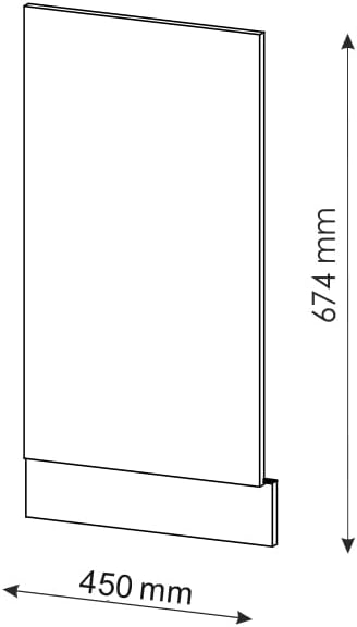 Vicco Frontblende Fame-Line, Weiss/Dunkelgrau, 45 cm ohne Arbeitsplatte