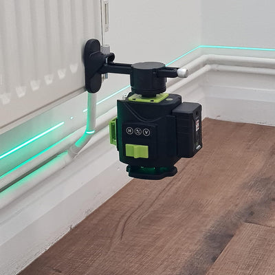 TOPWAY Kreuzlinienlaser Grün 3 x 360 Grad 3D Linienlaser 12 Linien, Selbstnivellierender Laser Level