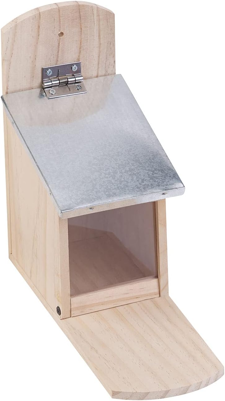 Royal Gardineer Eichhörnchenhaus: Wetterfestes Futterhaus mit Metalldach für Eichhörnchen, Holz-Baus