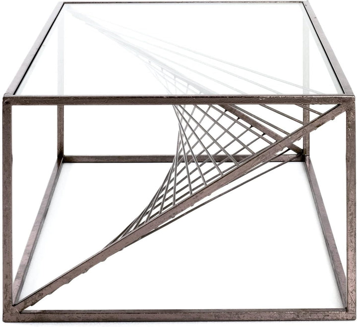 Möbel Jack Couchtisch - Bronzefarben - Klarglas - Stahlgestell - 100 x 60 cm