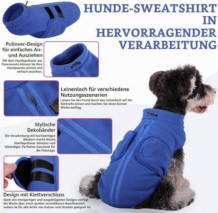Hundepullover Fleece Weste Hundemäntel Winter Warmer Hundeweste für Kleine Hunde Weicher Fleece Hund