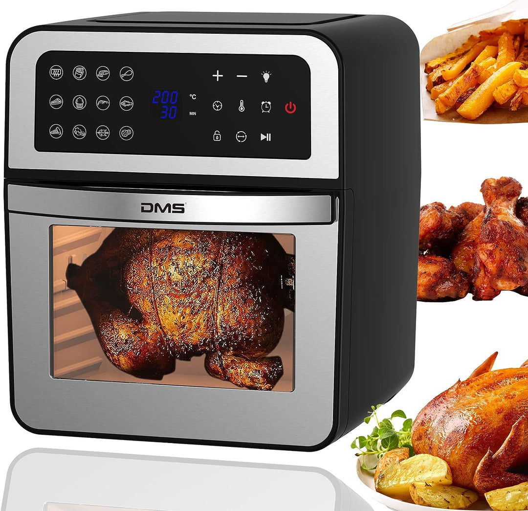 DMS XXXL 12 Liter Heissluftfritteuse Fritteuse| Backofen | Heissluftgrill | Dörrautomat | Drehgrill