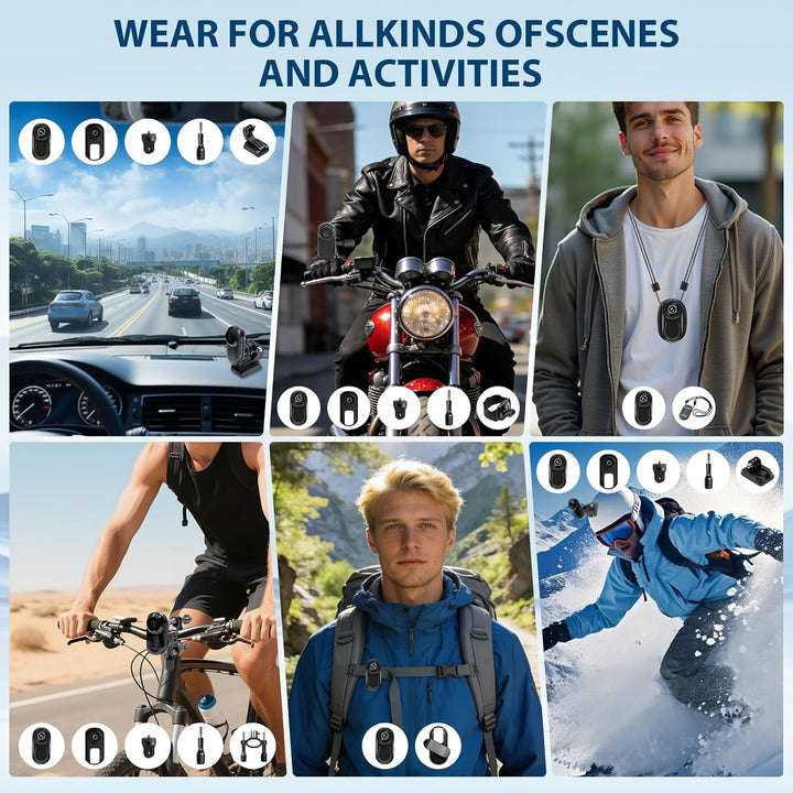 Mini Kamera Action, 1080P HD & 120° Weitwinkel Action Cam Mini, 120 Minuten Aufnahmezeit Bodycam mit