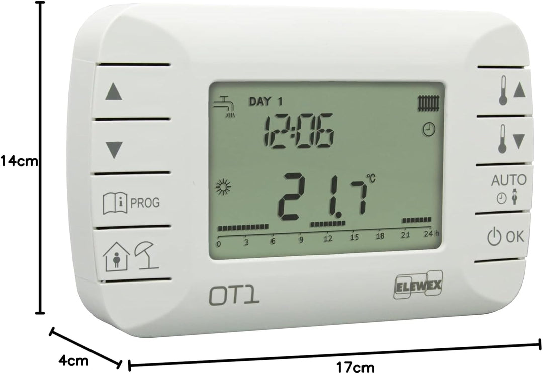 VEMER VE794100 OT1 - Digitaler Raumthermostat mit OpenTherm Protokoll, Programmierbarer Uhren-Thermo