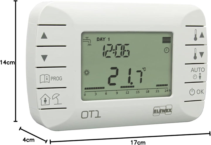VEMER VE794100 OT1 - Digitaler Raumthermostat mit OpenTherm Protokoll, Programmierbarer Uhren-Thermo