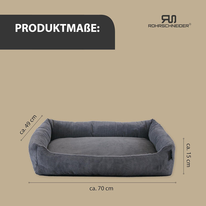 Rohrschneider Katzenbett Cordstoff mit Spielkugelset (Anthrazit, feiner Cordstoff) Anthrazit feiner