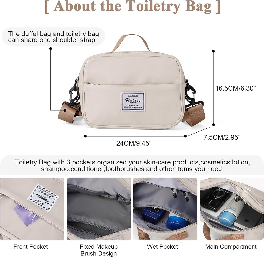 Reisetasche Damen Handgepäck Tasche Sporttasche mit Kulturbeutel Weekender Bag Schwimmtasche Wasserd