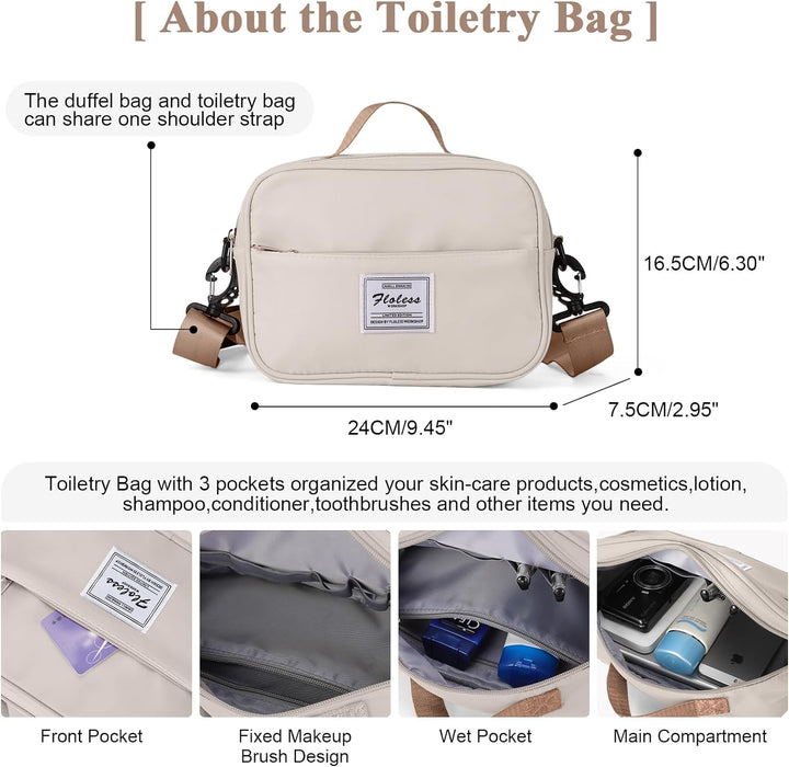 Reisetasche Damen Handgepäck Tasche Sporttasche mit Kulturbeutel Weekender Bag Schwimmtasche Wasserd