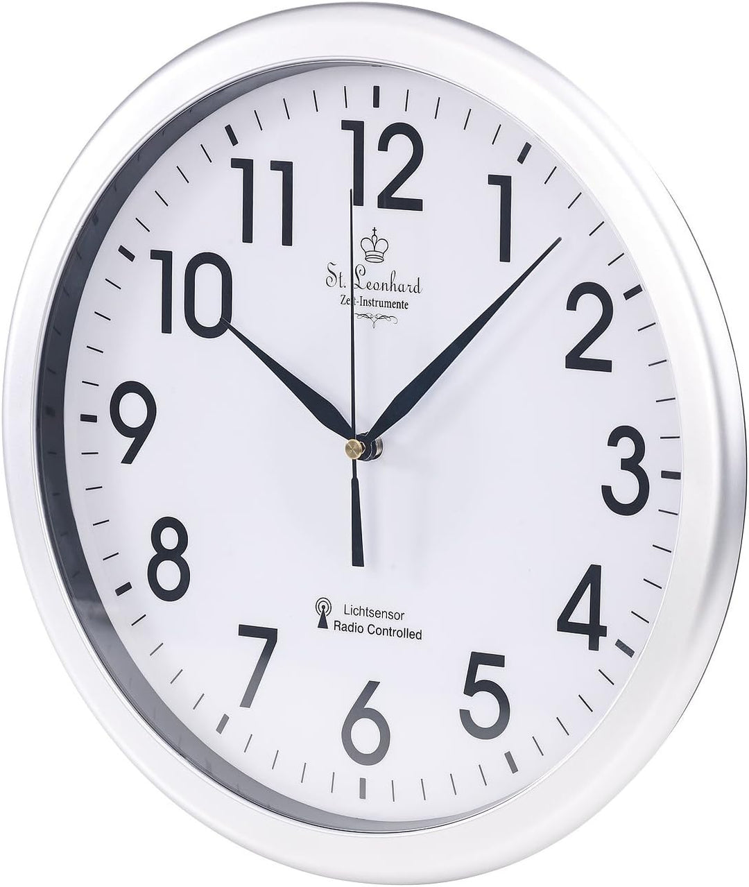 St. Leonhard Wanduhr beleuchtet: Funk-Wanduhr mit Zifferblatt-Beleuchtung & Lichtsensor, kabellos (F