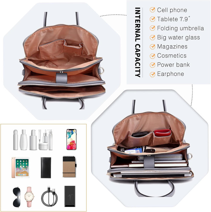 Miss Lulu Aktentasche Handtasche Laptoptasche Arbeitstasche Schultertasche Messenger Bag Retro Elega