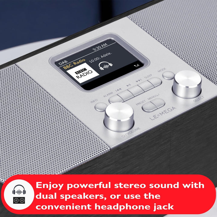 Tragbares DAB Radio | Digitalradios netz- und Batteriebetrieben | DAB Radiowecker | UKW-Radio,Blueto