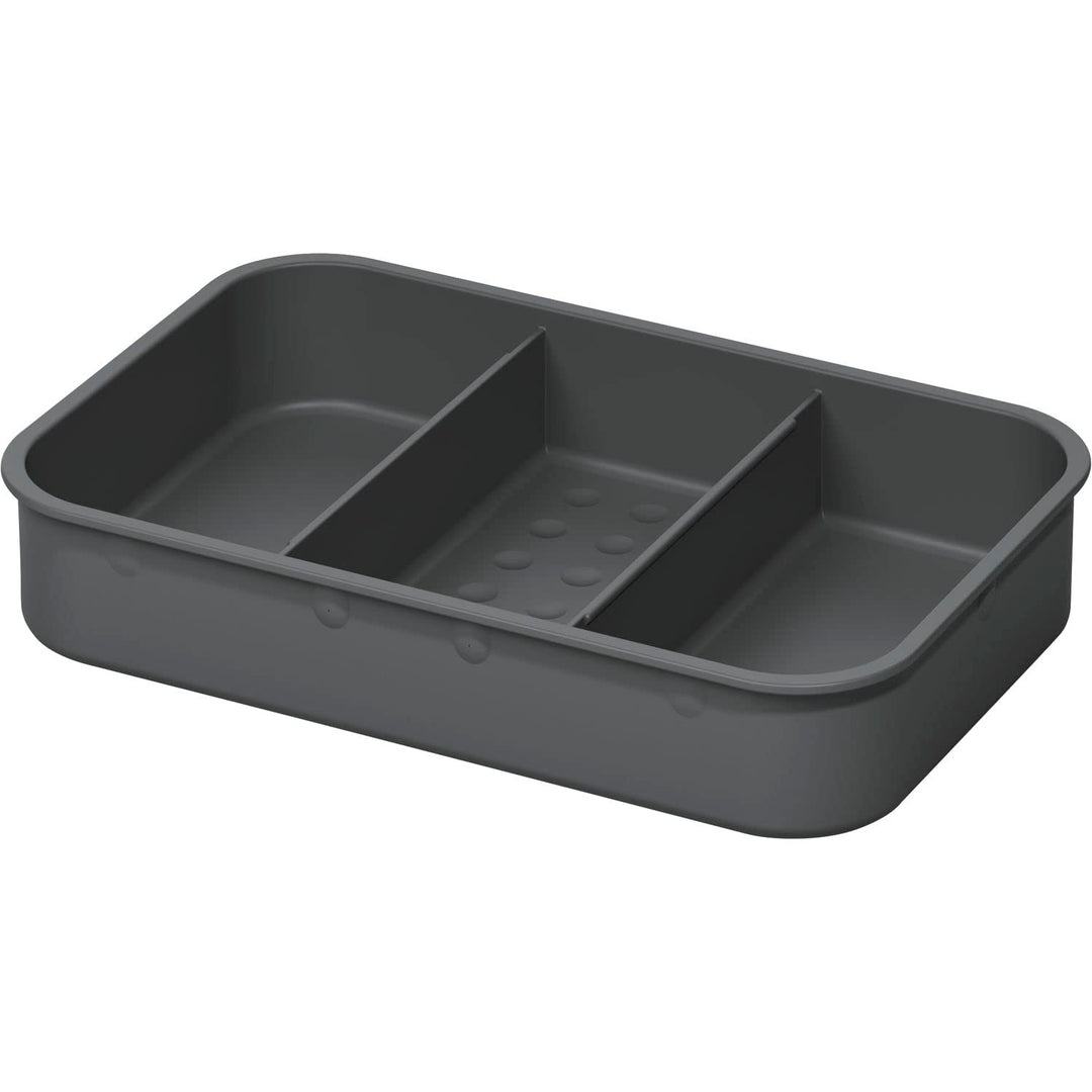 Ninka Bio-Schale eins2top mit 3-er Einteilung, Abdeckung mit Filter für 4,2/5,5/8 Liter, dunkelgrau