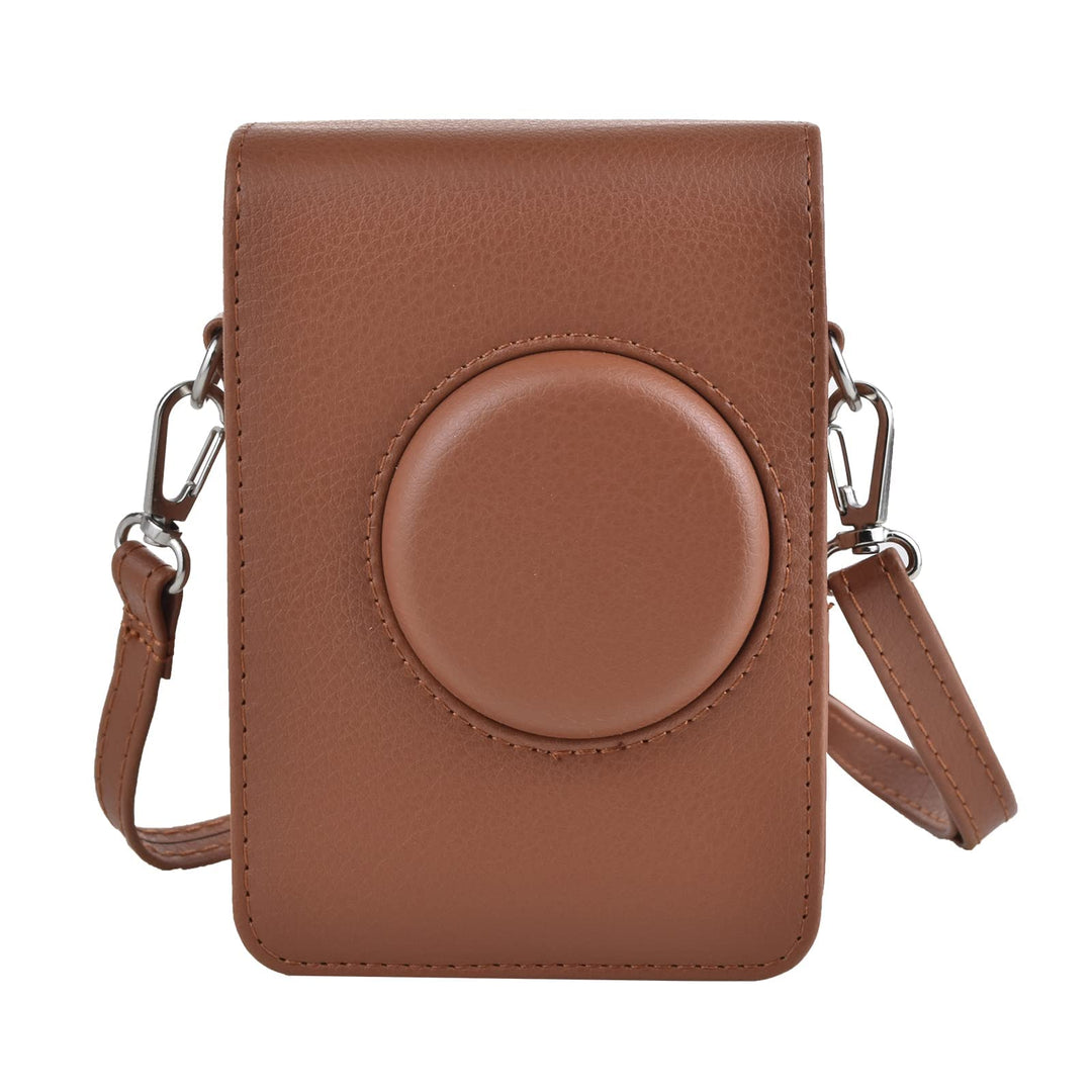 Rieibi Mini EVO Kameratasche, Vintage PU Leder Hülle Schutzhülle für Fujifilm Instax Mini EVO Sofort