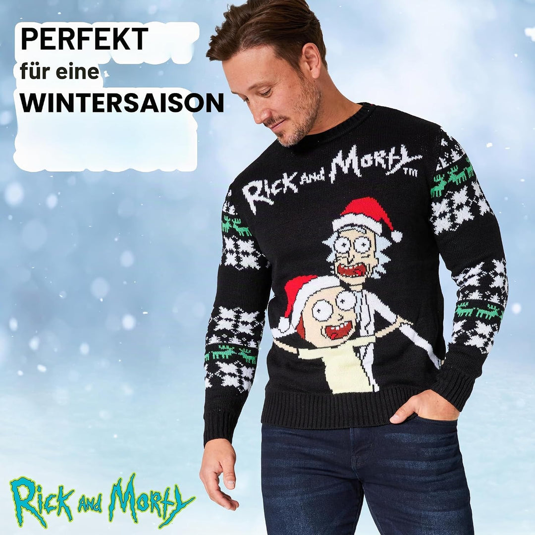 RICK AND MORTY Weihnachtspullover Herren - Christmas Pullover in M-2XL, Festlicher Christmas Sweater