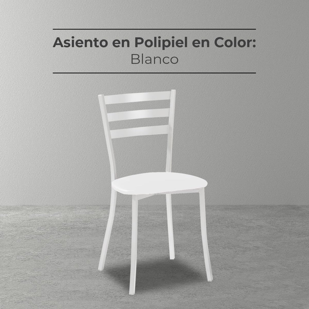 ASTIMESA SCMBLBL Zwei Küchenstühle, Metall Aluminium Kunstleder, weiss, Altura de asiento 45 cms