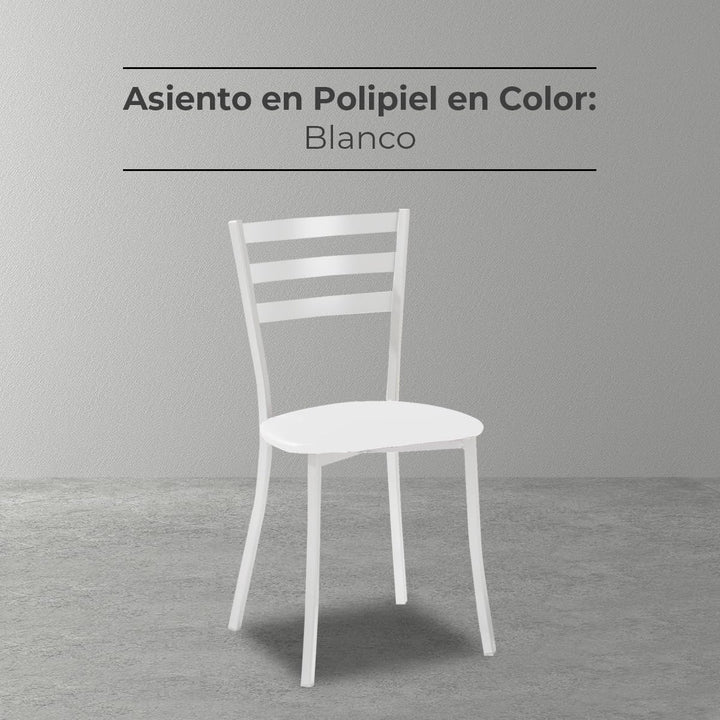 ASTIMESA SCMBLBL Zwei Küchenstühle, Metall Aluminium Kunstleder, weiss, Altura de asiento 45 cms