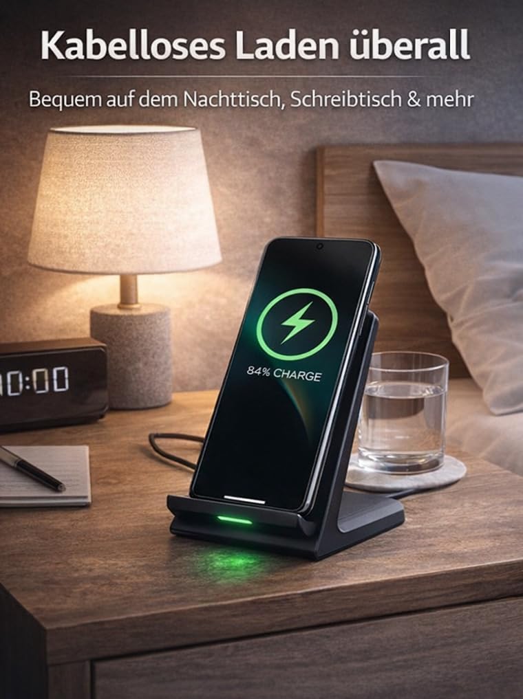 Induktiv Ladestation passend für Samsung Galaxy S25 S24 S23 S22 S22+ S21 FE Plus Ultra 5G S20+ A56 A