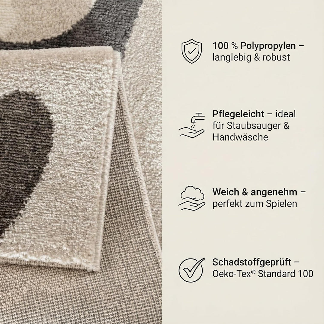 Jimri Teppich Kinderzimmer - Teppiche für Kinderzimmer, Kinderteppich, Kinderteppich Mädchen, Bär, H