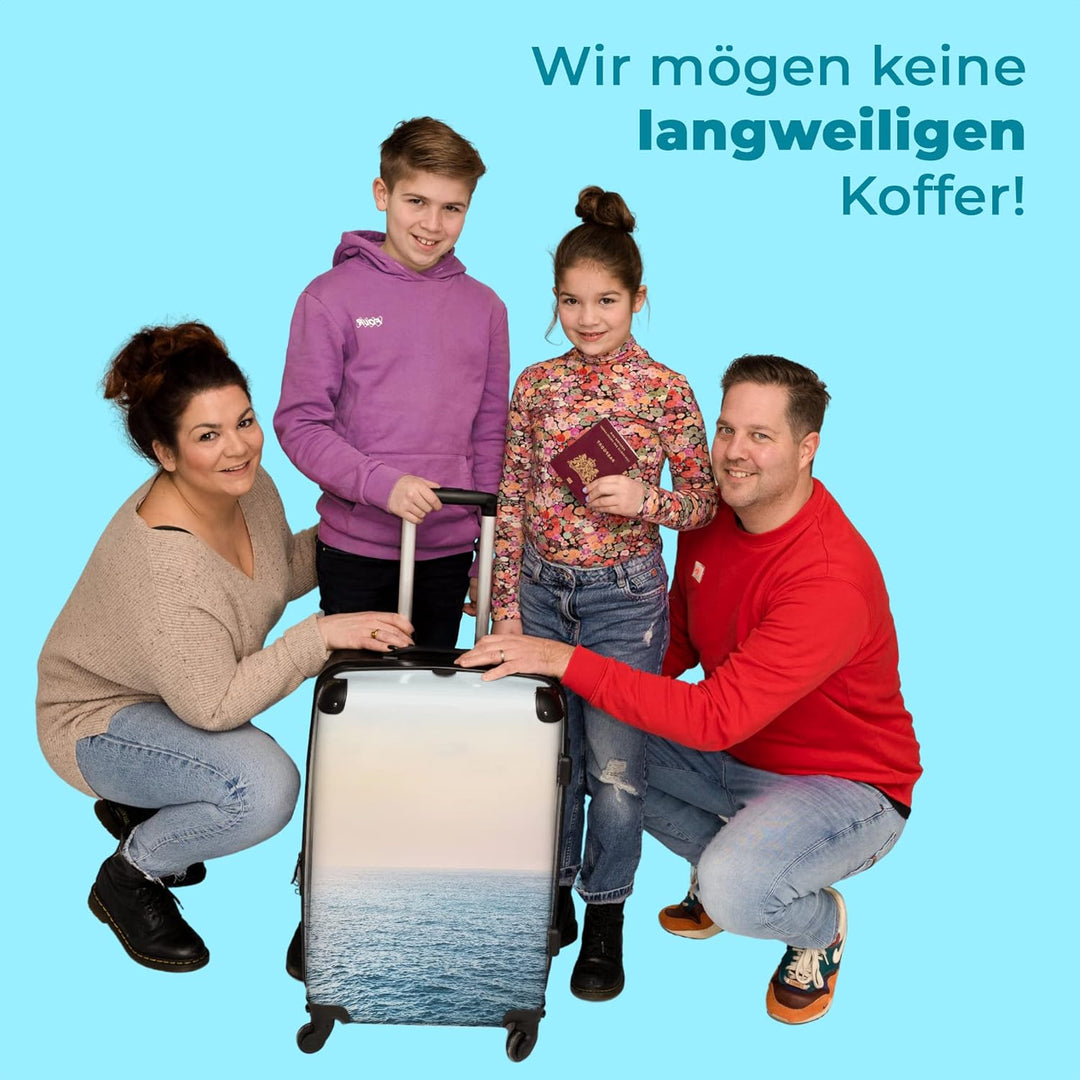 NoBoringSuitcases.com® Koffer gross Trolley Rollkoffer Reisekoffer mit 4 Rollen Fotokoffer - Meer -