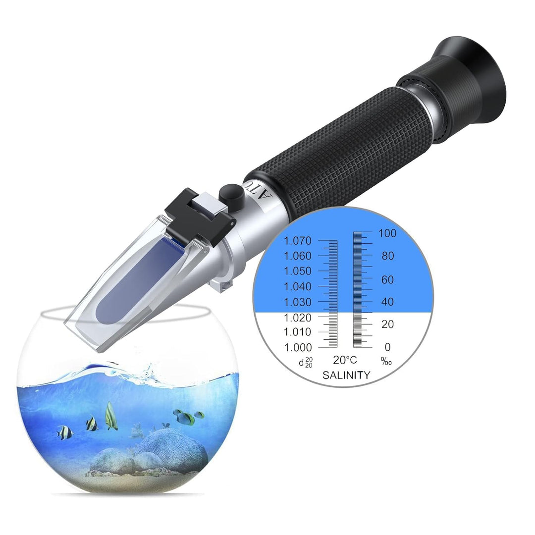 AUTOUTLET Salzgehalt Refraktometer Mit Automatischer Temperaturausgleichung, Hydrometer 0-100 PPT &