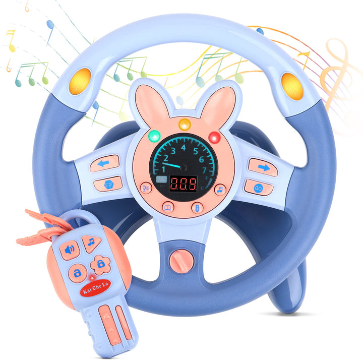 deAO Kinder Lenkrad Spielzeug mit 360° Kinder Simulierter Fahrsimulator Auto Simulation Spielzeug fü