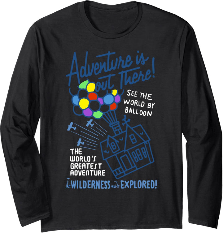 Disney Pixar Up House Adventure Is Out There Line Art Langarmshirt