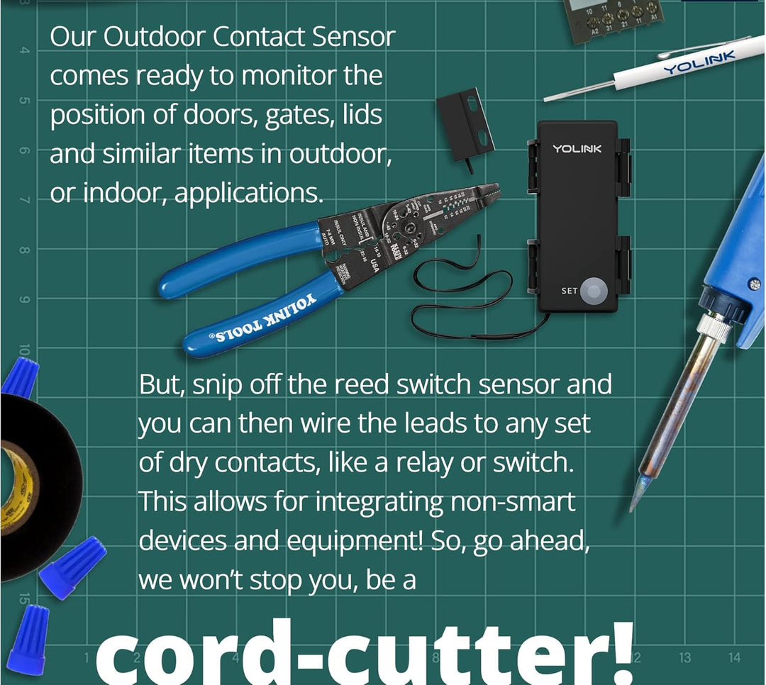 YOLINK LoRa Smart Outdoor Kontaktsensor & LautsprecherHub Starter Kit: SpeakerHub Audio Hub, (2) Tor