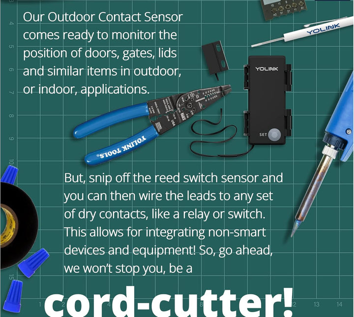 YOLINK LoRa Smart Outdoor Kontaktsensor & LautsprecherHub Starter Kit: SpeakerHub Audio Hub, (2) Tor