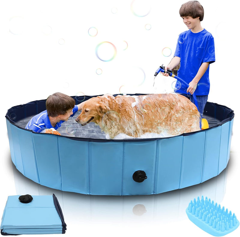 Vigevee Hundepool für Kleine Hunde 160x30cm Hundepool fur Grosse Hunde Hundebadewanne Planschbecken