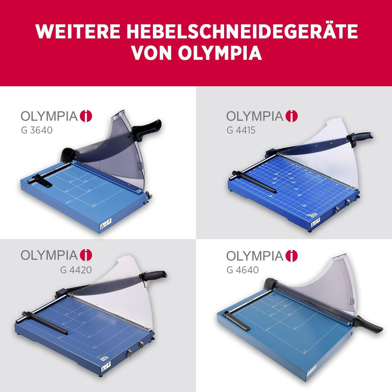 Olympia G 3115 Hebelschneider für Papier mit Schneidelineal, Metallauflage