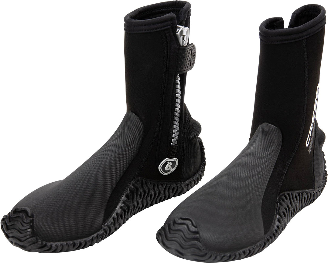 Cressi Korsor Semi Rigid Sole Boots - Tauchstiefel mit halbstarrer Sohle, Schwarz, Erhältlich 3_5_7