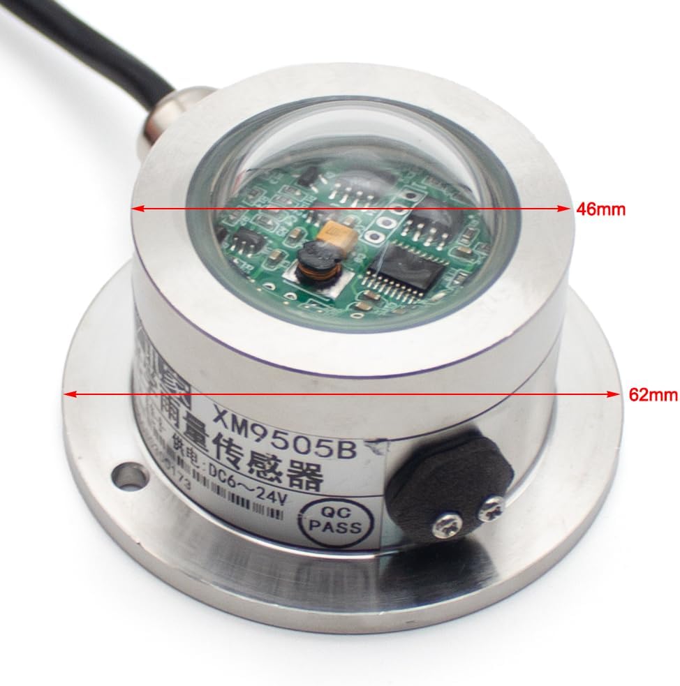 Optischer Regenmesser aus Edelstahl, RS485-Wetterstation, Zweikanal-Impuls-Regensensor – IP65, Niede