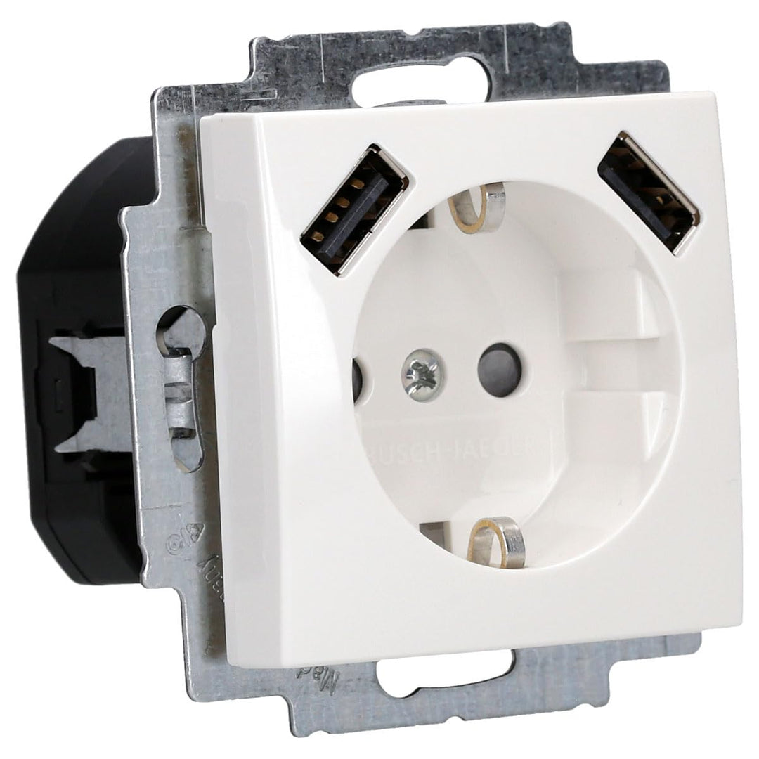 Busch-Jaeger 20 EUCB2USB-914 SCHUKO®-/2x USB-Steckdose Alpinweiss 2CKA002011A6266