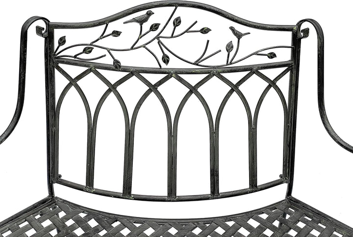 DanDiBo Gartenbank Wetterfest Halbrund aus Metall Braun 96002 125 cm Bank Metallbank Sitzbank Garten